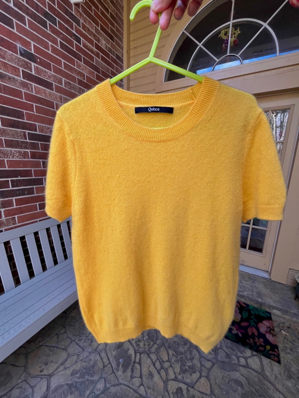 QUINCE color Daffodil - Bright Yellow-  Mongolian Cashmere Tee- Like new